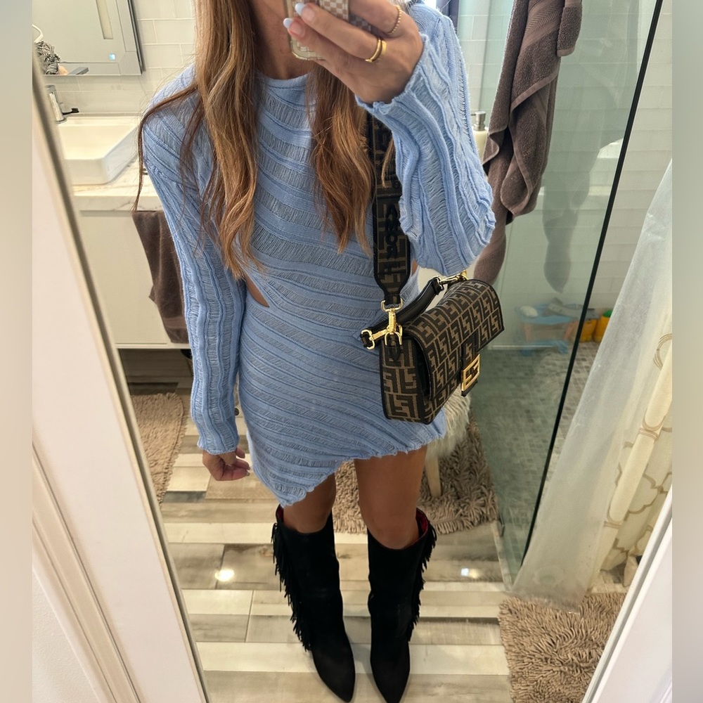 Hello Molly sweater dress in periwinkle size small